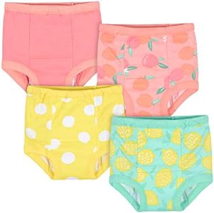 Gerber Baby Girls Infant Toddler 4 Pack Potty Training Pants Underwear Peach and Yellow 3T