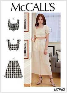 McCall's Tops, shorts et pantalons pour femme, papier, blanc, divers