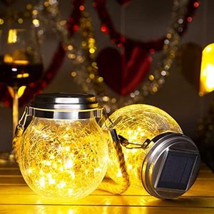 ROSHWEY Solar Lantern Gifts for Women, 4 Pack Hanging Garden Decor Lights Outdoor Waterproof with 30 LED for Halloween Christmas Easter Gift