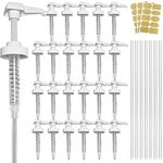 24 Pcs Gallon Jug Pump Dispenser 38-400 White Pump for Gallon Jug - 7cc Lotion Gallon Shampoo Pump Top Replacement, Fits 1 Gallon Bottle 64oz 128oz Hand Sanitizer Containers, Plus Labels