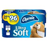 Charmin Ultra Soft Toilet Paper, 24 Mega Rolls Bathroom Tissue = 96 Regular Rolls