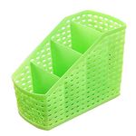 SYGA 4 Compartment Plastic Remote Stand,Makeup Organizer,Basket Desktop Storage Organizer(Green)