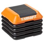 Mirafit Deluxe 40cm Adjustable Gym Stepper Board - Black/Orange Exercise Step Platform