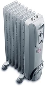 De'Longhi Electric Oil Column Heater DL1501T, 7 Fin Home Heater for Medium Rooms, 24-Hour Timer, 1500W, White