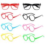 TRKETK 8 Pcs Kids Plastic Glasses Frame, Colorful Children Wizard Glasses Frames No Lenses Eyeglasses Child Toy Eyeglasses for Cosplay Fancy Dress Posing Props Party Doll Costume Accessories Halloween