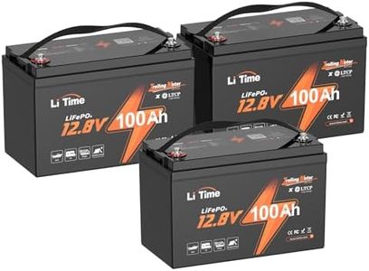 LiTime (3 Pack) 12V 100Ah TM LiFePO4 Lithium Battery with Low Temp Protection, Group 31 Lithium Battery, Buit in 100A BMS, Up to 15000 Deep Cycles, Perfect for Trolling Motors, Marine, Boat, Solar etc