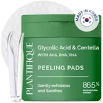 PLANTIFIQUE Korean Glycolic Acid Pads with CICA, 60 Pcs - AHA, BHA, PHA Face Exfoliating Pads for Gentle Skin Renewal - Toner Pads for Cleansing All Skin Types - Vegan Formula & Refillable Container