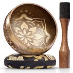 Tibetan Singing Bowl Set – Authentic Hand-Tuned Sound Bowl for Meditation – Complete Meditation Bowl Kit with Cushion, Mallet & Guide – Perfect Tibetan Bell for Yoga, Relaxation, & Sound Healing