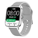 Smart Watch, Luoba 1.69'' Touch Answer/Make Call Men Smartwatch Women Activity Fitness Tracker with Heart Rate Sleep Monitor Calorie Step Counter Sport Running Fitness Watch for Android iOS, Silver