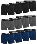 FORVEVO Boxers for Men, Cotton Mens Boxers Shorts, Breathable Underwear Briefs with Elastic Waistband, No Itchy Labels Undertrunk (M,12 Pack)