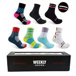 Sundried Cycle Socks 7 Pairs Presentation Box Long Bike, Sports, Running Socks (L/XL, Multi)