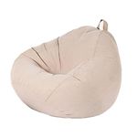 Bean Bag Chair Cover,Adults Large High Back Bean Bag Sofa Cover Recliner Gaming Storage Bag for Indoor Outdoor BeanBag Chair,No Filling,Green (Color : Beige, Size : Small)