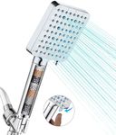 Cobbe Filtered Shower Head with Handheld, High Pressure 6 Spray Mode Showerhead with Filters, Water Softener Filters Beads for Hard Water - Reduces Dry Itchy Skin, Chrome