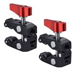 Andoer Clamp 2 Pack Crab Clamp Super Clamps Superclamp 2-Pack Crab Pliers Clip Super Clamp 1/4 & 3/8 Threaded For Dslr Rig Lcd Monitor Studio Light Camera Magic Arm Photo Studio Accessory