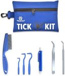Complete Tick Removal Kit for Dogs & Cats – Tick Remover Tool Set with 3 Size Hooks, Tick Comb & Stainless Steel Precision Tick Remover + Tweezers, Travel Pouch – Safe, Fast Tick Removal (1)