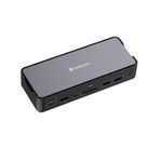 Verbatim USB-C Pro Docking Station, 15-in-1 Hub, Multiport Adapter to HDMI 4K and 8K, USB-A and USB-C, PD 80W, AUX, Card Reader, for Mac/Windows Laptop and Co