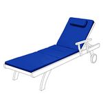 Gardenista Garden Sunlounger Replacement Pad | Sun Lounger Recliner Patio Furniture Hypoallergenic Cushion | Water Resistant | Fibre Filled | Durable Thick & Comfortable (Blue)