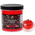 Popping Boba Pearls | Strawberry Flavor | 1LB (454g) | Bursting Tea Balls for Drinks, Desserts, Smoothies, and Snack Toppings | Bubble Tea Tapioca Pearl Mix