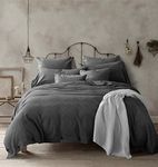 Queen , Dark Gray : New!100-Percent Natural Washed Cotton Duvet Cover Set, Extremely Durable & Easy Care, Hypoallergenic (Queen, Dark Gray)