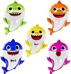 Party Port 5Pc Baby Shark Large Helium Foil Balloon For Shark/Underwater/Mermaid Theme Birthday/Party Decorations (26 Inch), Multicolor