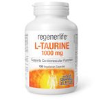 Natural Factors Regenerlife L-Taurine 1000 mg, 120 vegetarian capsules, Supports Cardiovascular Function