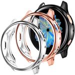 Dirrelo Compatible with Samsung Galaxy Watch Active 2 Screen Protector 40mm, 3 Pack Soft All-Around Anti-Scratch Bumper Protective TPU Case for Samsung Galaxy Watch Active 2, Black+Silver+Rose Gold