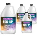 FogUp Medium Density Fog Juice - Extremely Long Lasting, High Output Non-Toxic Odorless Water-Based Fog Machine Fluid - (4 Pack) 1 Gallon, 128 fl oz for All Standard Fog Machines