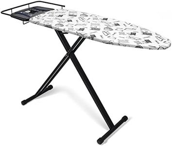 Duwee Ironing Board Extra Large with Big Steam Iron Rest,Heat-resistant Metallic Cover with Thick Double layers Padding,Adjustable Height,Heavy Sturdy Legs and Foldable,122 x 43cm