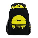 ISAOA Black Batman School Bag for Boys Girls Children Backpack Adults Travel Rucksack,Primary Junior High School Backpacks Secondary School Bags Large Daypack