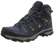 Salomon Women's X Ultra 3 Wide Mid Gore-Tex Hiking Shoe, Crown Blue/Evening Blue/Sunny Lime, 9.5 UK