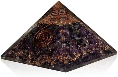 Opulence Amethyst Orgone Pyramid-X-Large LG-75 MM Handcrafted Orgonite Pyramid-For Protection,Energy Healing&Meditation-Ceritied Crystal Pyramid WithClearQuartz Energy Point Reiki Charged -Ideal For Crown Chakra Balance& Spritual Growth(Amethyst)