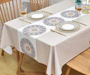 Yofori Table Cloth Plastic Tablecloth Wipeable PVC Wipe Clean WaterProof Table Cover (Flowers-1, 137x220cm)