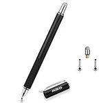 MEKO 2-in-1 Stylus Precision Disc Styli Touch Screen Pen with 3 Replaceable Tips for iPads, Tablets, iPhones, Smartphones, Samsung Galaxy Note/Tab (Black)