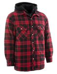 FORCEFIELD Red Plaid Hooded Quilted Flannel Shirt Jacket (Medium)