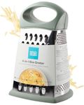 Taylor's Eye Witness Professional 4-Sided Box Grater – 20cm Stainless Steel Hand-Held Cheese Grater, Zester & Slicer with Non-Slip Base for Vegetables, Citrus Fruit, Coconut. Sage Green Coloured.