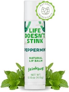 Stinkbug Natural Lip Balm with Jojoba Oil, Coconut Oil and Cocoa Butter - Organic Lip Care Flavored Chapstick for Chapped and Dry Lips, Ideal for Men, Women, Children's 0.15 oz (Peppermint)