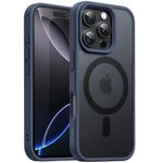 JETech Magnetic Case for iPhone 16 Pro 6.3-Inch Compatible with MagSafe, Translucent Matte Back Slim Shockproof Phone Cover (Storm Blue)