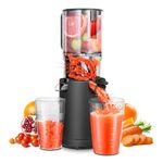 Cold Press Juicer, AOBOSI Juicer Machines 126MM Large Feed Chute for Whole Fruits and Vegetables, Masticating Juicer with Upgraded Auger Engine, Automatic Cutting and Triple Filtering Techs, Black