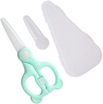 Food Scissor Ceramic Scissor Baby Food Supplement Scissor with Protective Cover and Travel Case for Noodles Meat Chicken Veggies and Fruits