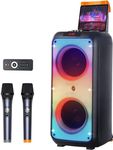 Acidoly Karaoke Machine with 2 Wireless Microphones,PA System with Disco Light, 8 Inch Subwoofer with 500W Peak Power Bluebooth Speaker for Outdoor,Support USB/TF Card/AUX in