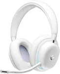 Logitech G735 Wireless Gaming Headset, Customizable LIGHTSYNC RGB Lighting, LIGHTSPEED, Bluetooth, 3.5 MM Aux Compatible with PC, Mobile Devices, Detachable Mic - White Mist