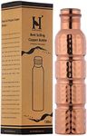 HealthGoodsIn - Pure Copper Hammered Seamless Water Bottle | Joint-Free and Leak-Proof Bottle for Ayurvedic Health Benefits