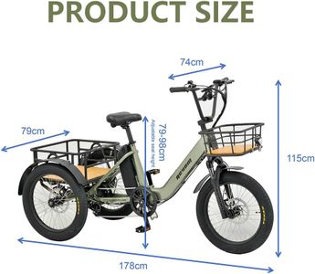 REVOM Electric Trike – Light Green Adult Three-Wheel Bike