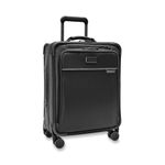 Briggs & Riley Essential 56cm Cabin Suitcase Expandable Spinner - Luggage for Travel, Suitcases with Wheels, Softside Rolling Bag for Men & Women, Self-Repairing Zipper - Baseline Collection, Black