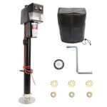 PEAKTOW Heavy-Duty 3500lbs Electric Power A-Frame Tongue Jack with Manual Crank Handle & Weatherproof Cover, 9.75”-34” Power Tongue Jack for RV, Utility Trailer, Boat Trailer, Motorhome and Camper