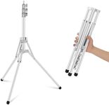 NEEWER Light Stand All Metal with 180° Reversible Legs, 70"/178cm Portable Travel Tripod Stand 1/4" Screw & 5/8" Stud for Indoor Outdoor Photography Speedlite Strobe Ring Light Softbox, ST178R, White