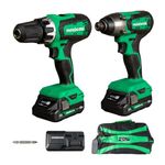 Metabo HPT 18V MultiVolt Hammer Drill and Impact Driver Combo Kit | Cordless | 2-2.0Ah Li-Ion Batteries w/Fuel Gauge | Lifetime Tool Warranty | KC18DFX