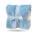 eYone Receiving Warm Fleece Baby Blanket and Fluffy Embossed for Babies from Newborn, 75 * 100 cm (blue)