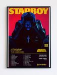 LAMIFRAME The Weeknd Starboy Album With All Songs Cover Wall Decoration Art Framed Poster, Matt Laminated Poster with 0.5 Inch Black Wooden Frame (12x18 Inch, Glossy)