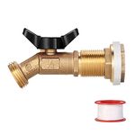 WADEO Rain Barrel Spigot Kit Quarter Turn Ball Valve Spigot with Bulkhead Fitting Black